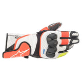 SP2 V3 LEATHER GLOVE WHITE FLURO-RED BLACK (2310)