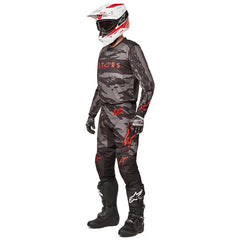 2022 RACER TACTICAL PANTS BLACK/GREY CAMO/FLURO RED (1223)