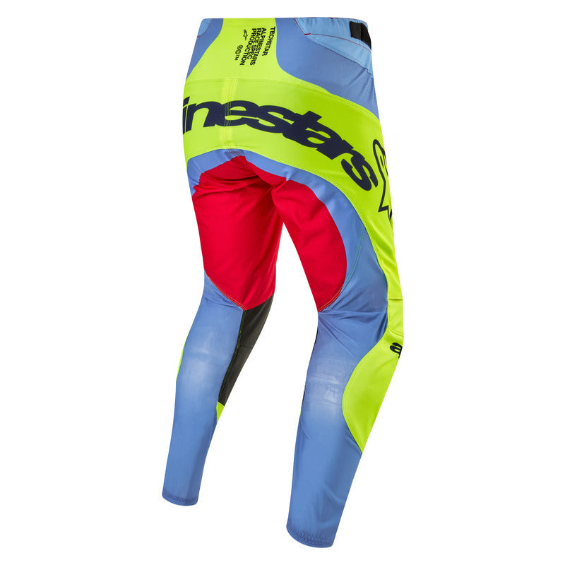 Alpinestars 2024 Techstar Ocuri Pants Light Blue Fluro Yellow Red Berry