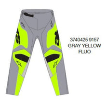 Alpinestars 2025 Youth Racer Veil Pants Gray Fluro-Yellow