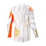 2020 TECHSTAR FACTORY METAL JERSEY WHITE ORANGE FLURO GOLD (2459)