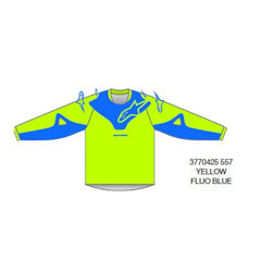 2025 YOUTH RACER VEIL JERSEY FLURO-YELLOW BLUE (0557)