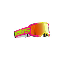 Alpinestars Vision 5 Wordmark Goggle Pink Fluro Yellow Mirror Red Lens