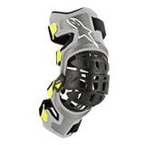 BIONIC 7 KNEE BRACE SET SILVER FLURO YELLOW (0195)