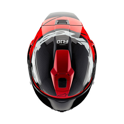Alpinestars Supertech SR10 Element Helmet ECE 22.06 Black Carbon Bright Red White Gloss