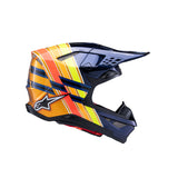 S-M10 TLD EDITION 25 ECE06 DARK-BLUE ORANGE FLURO-YELLOW RED GLOSSY (7156)