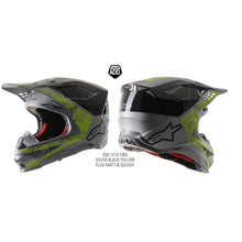 Alpinestars Supertech SM8 Triple Helmet Silver Black Yellow Fluro M&amp;G