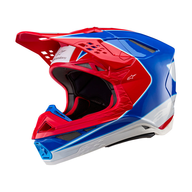 SUPERTECH SM10 AEON HELMET ECE 22.06 BRIGHT RED BLUE GLOSS (3017)