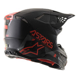 SUPERTECH SM8 ECHO HELMET ECE BLACK DARK-GREY RED FLURO (1116)