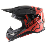 SUPERTECH SM8 ECHO HELMET ECE BLACK DARK-GREY RED FLURO (1116)