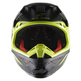 SUPERTECH SM8 ECHO HELMET ECE BLACK YELLOW FLURO M&amp;G (1158)
