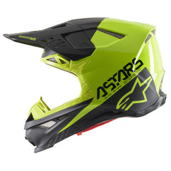 SUPERTECH SM8 ECHO HELMET ECE BLACK YELLOW FLURO M&amp;G (1158)