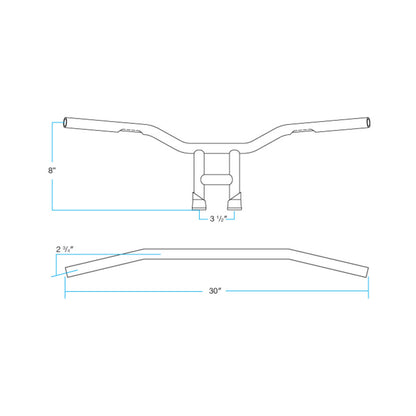 TYSON XL 8" BARS | CHROME SLOTTED