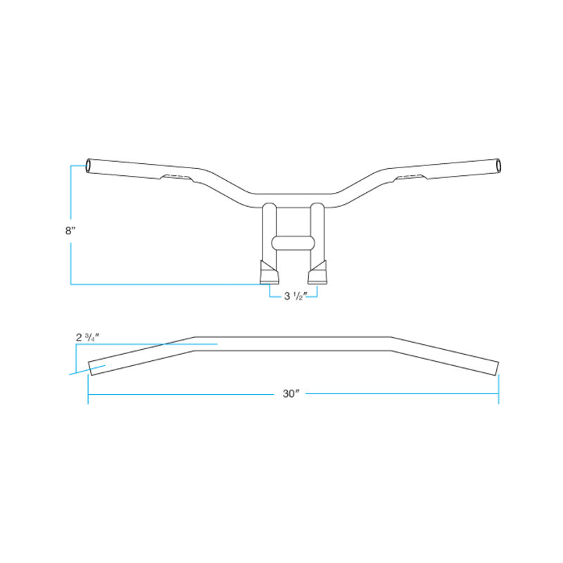 TYSON XL 8" BARS | CHROME THROTTLE BY WIRE