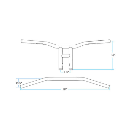 TYSON XL 10" BARS | CHROME SLOTTED