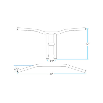 Tyson XL 14" Bars | Chrome Throttle by Wire