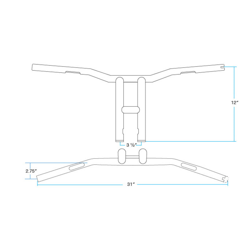 TYSON XL PULLBACK 12" BARS | CHROME SLOTTED