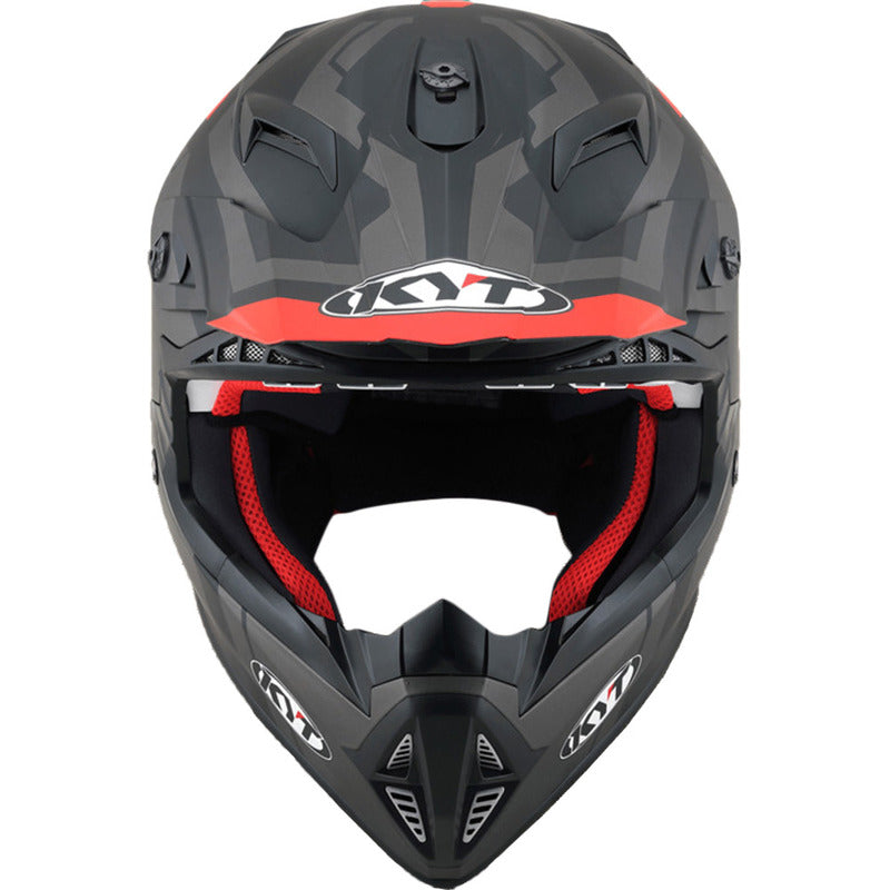 Kysjs0004 KYT Jump Shot #3 Helmet | Matt Black-Fluro Red