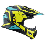 KYSJS0005 KYT JUMP SHOT #3 HELMET | BLACK-AQUA BLUE-YELLOW