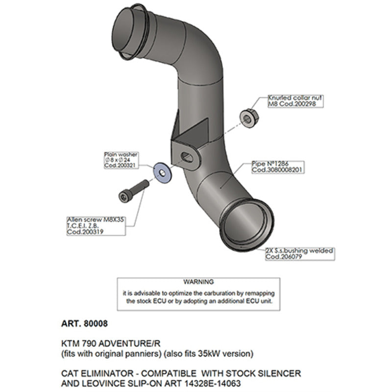 >>SEE LVLP80046 - LV LINK PIPE | STAINLESS | 790/890 ADV '19>'23 / NORD 901 / CF 800MT