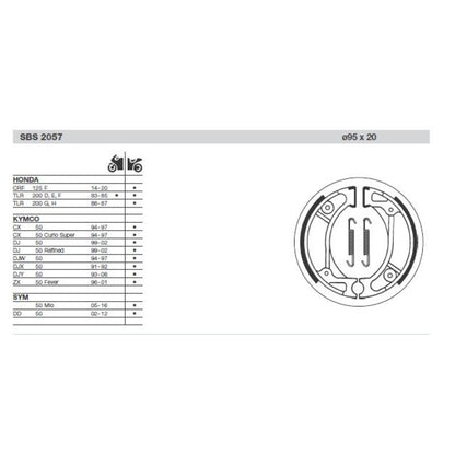 SBS 2057 BRAKE SHOES | WITH SPRINGS