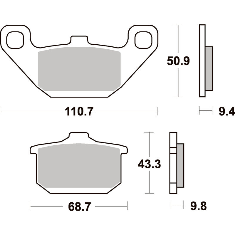 SBS 557HF FRONT/REAR PADS | CERAMIC STREET