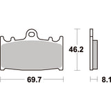 SBS 631SP FRONT PADS | EVO SINTER STREET >> SB631HS / SB631RST