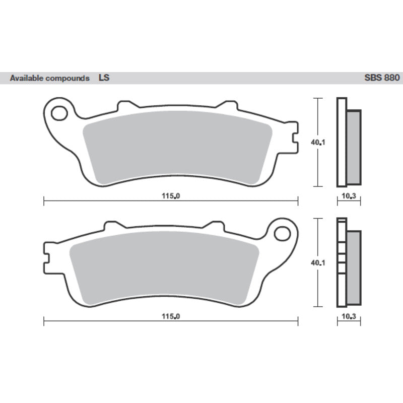 SBS 880LS Rear Pads | Sinter Street