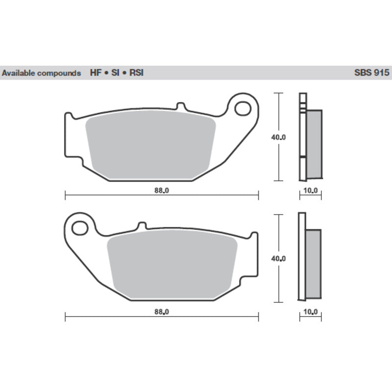 SBS 915SI Front/Rear Pads | Sinter Off Road