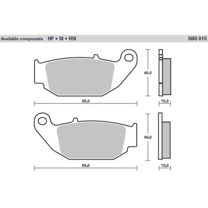 SBS 915SI Front/Rear Pads | Sinter Off Road