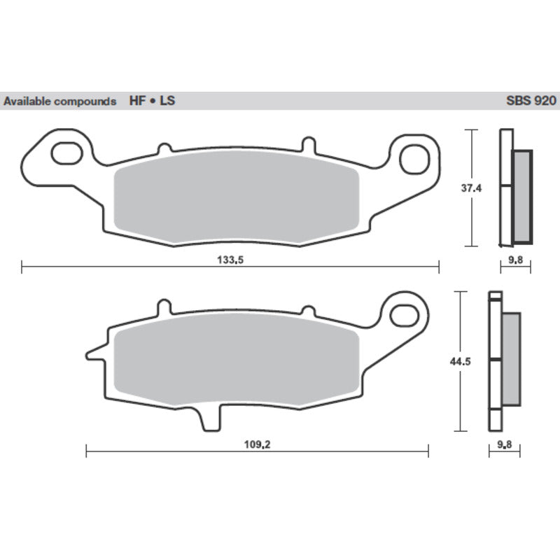SBS 920LS Rear Pads | Sinter Street