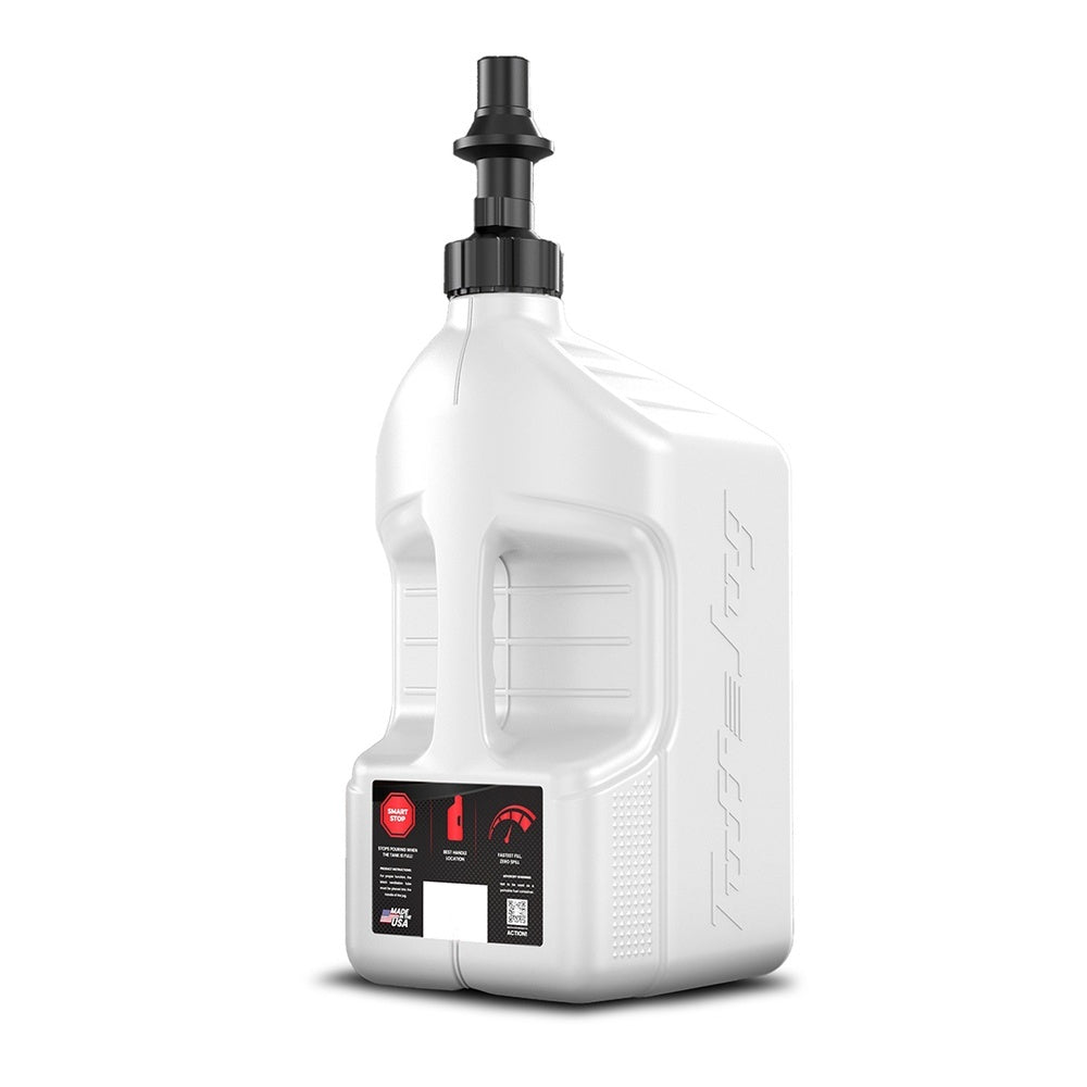 Gen 3 - 5G/20L White Tuff Jug with Black Ripper Cap w/ View Strip