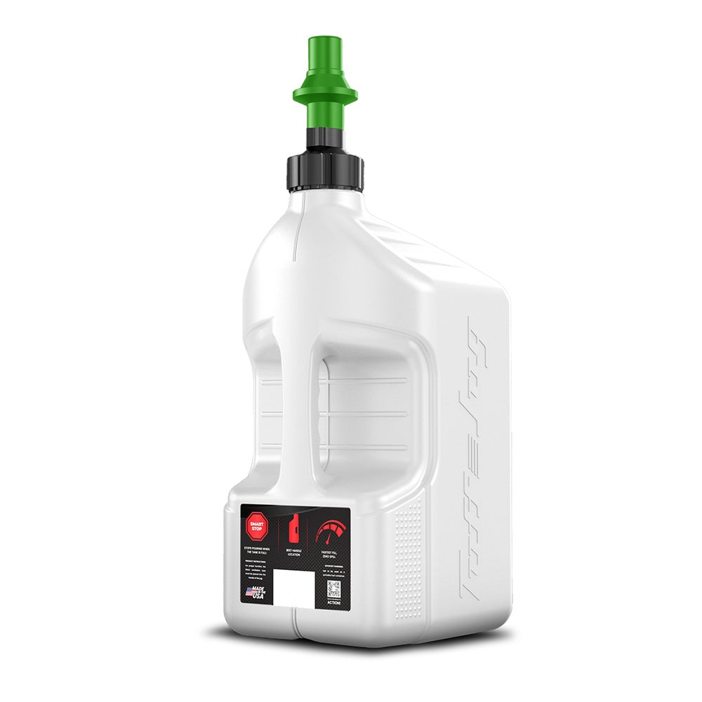 Gen 3 - 5G/20L White Tuff Jug with Kawi Green Ripper Cap w/ View Strip - Superseded from 7-WURK