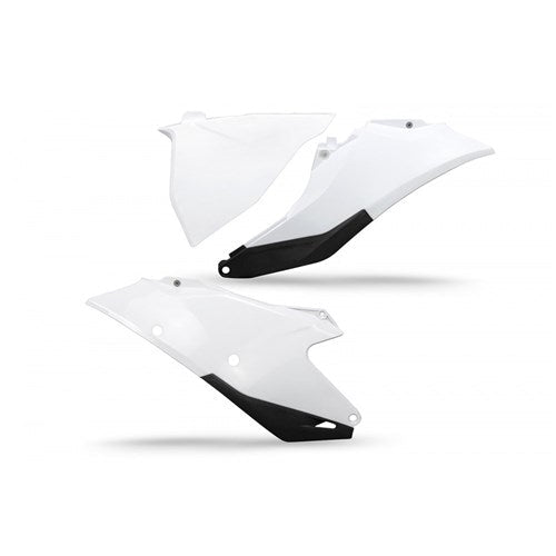 UFO Gas Gas MC/MC-F/EX/EX-F/EC/EC-F 21 Sidepanels W/Airbox COV. Left Side (WHT)