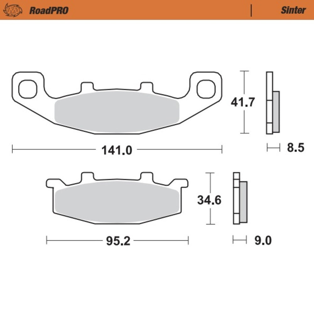 Moto-Master RoadPRO Sinter Rear Brake Pad (FD0108)