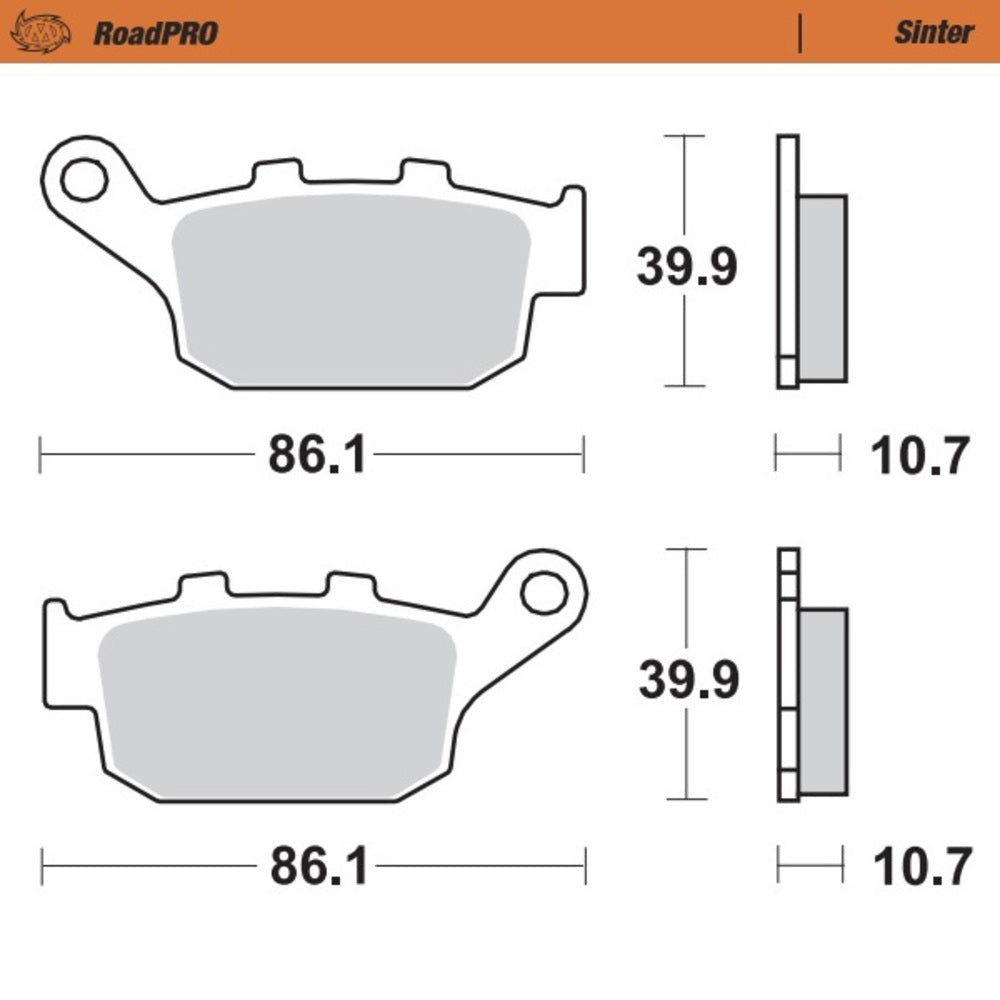 Moto-Master RoadPRO Sinter Rear Brake Pad (FD0136)