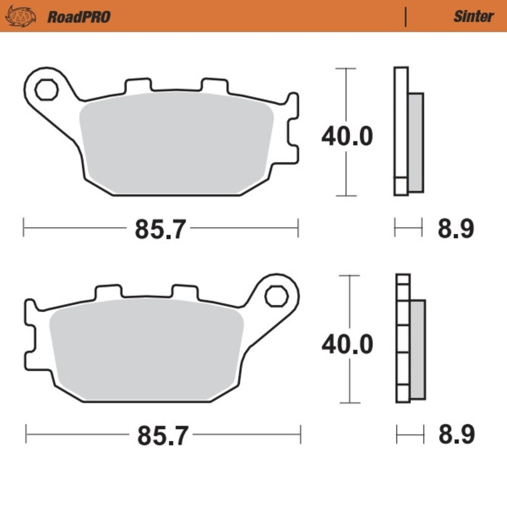 Moto-Master RoadPRO Sinter Rear Brake Pad (FD0172)