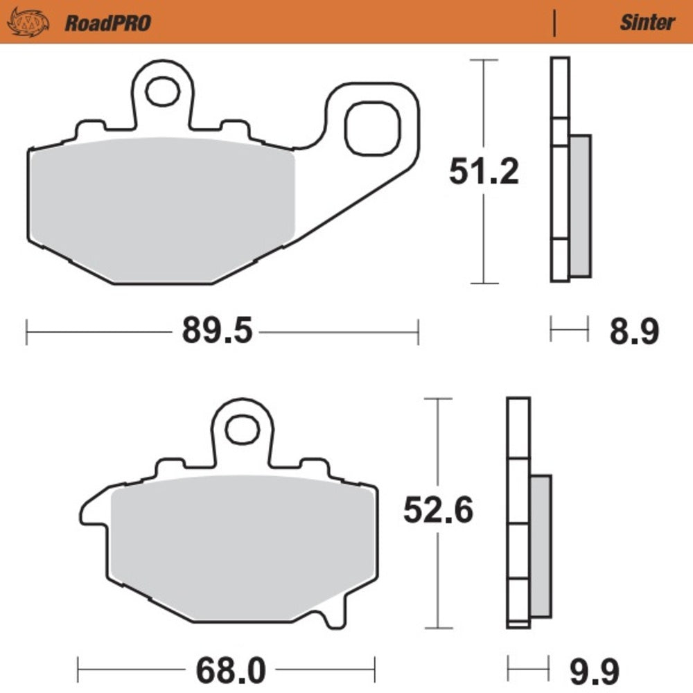 Moto-Master RoadPRO Sinter Rear Brake Pad (FD0207)