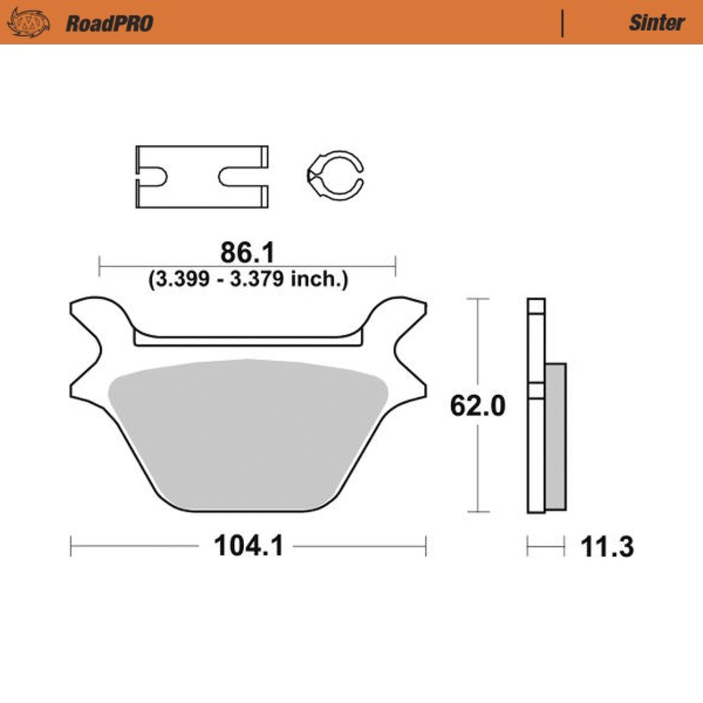 Moto-Master RoadPRO Sinter Rear Brake Pad (FD0150)