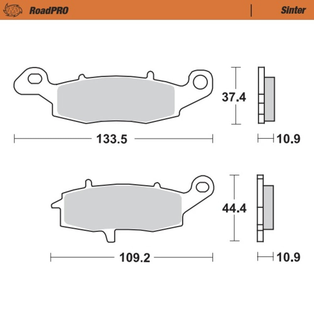 Moto-Master RoadPRO Sinter Rear Brake Pad (FD0227)