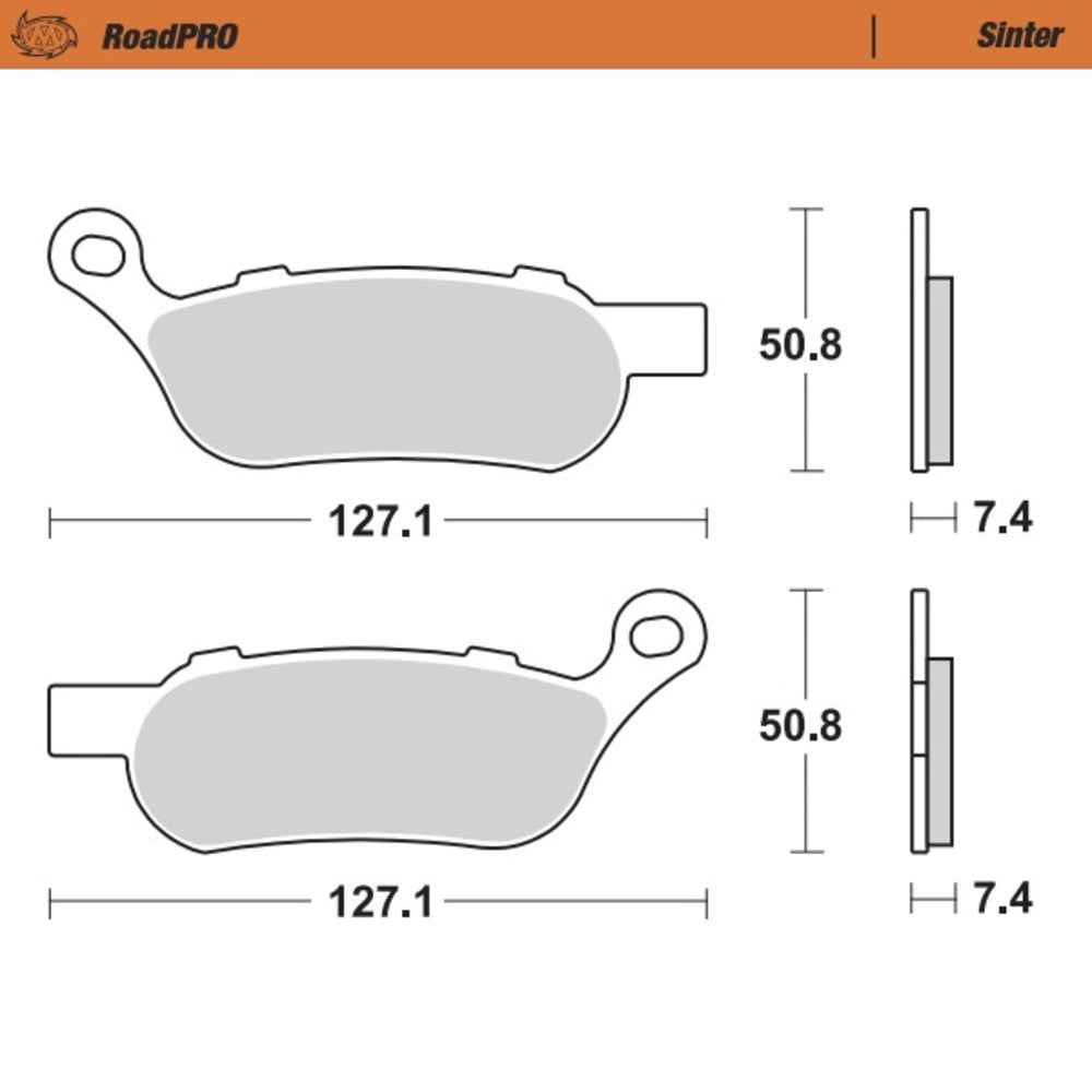Moto-Master RoadPRO Sinter Rear Brake Pad (FD0436)