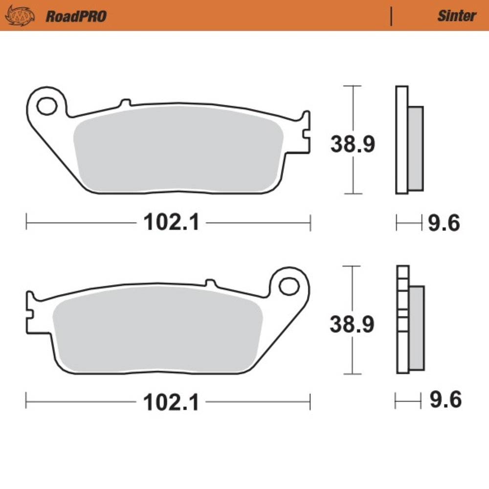 Moto-Master RoadPRO Sinter Rear Brake Pad (FD0132)
