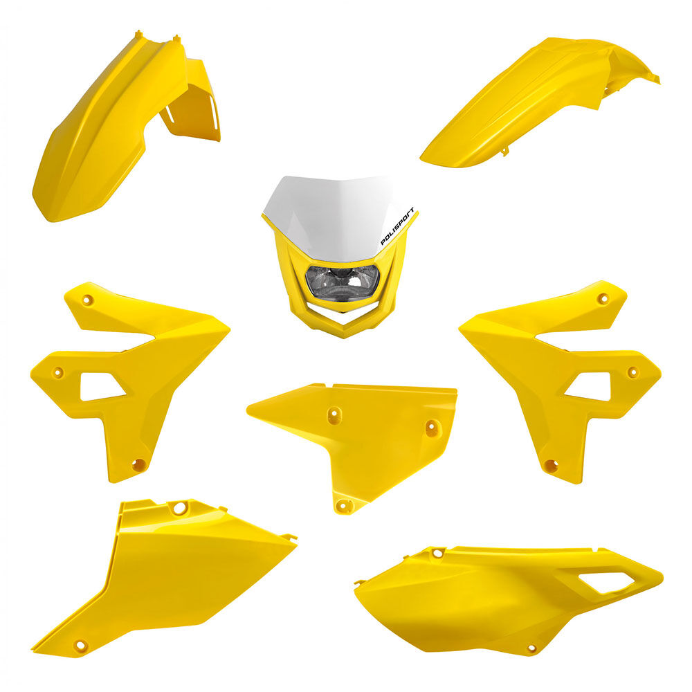 POLISPORT RESTYLE KIT SUZUKI DRZ400/SM 00- W/HALO HEADLIGHT YELLOW - 75-915-90