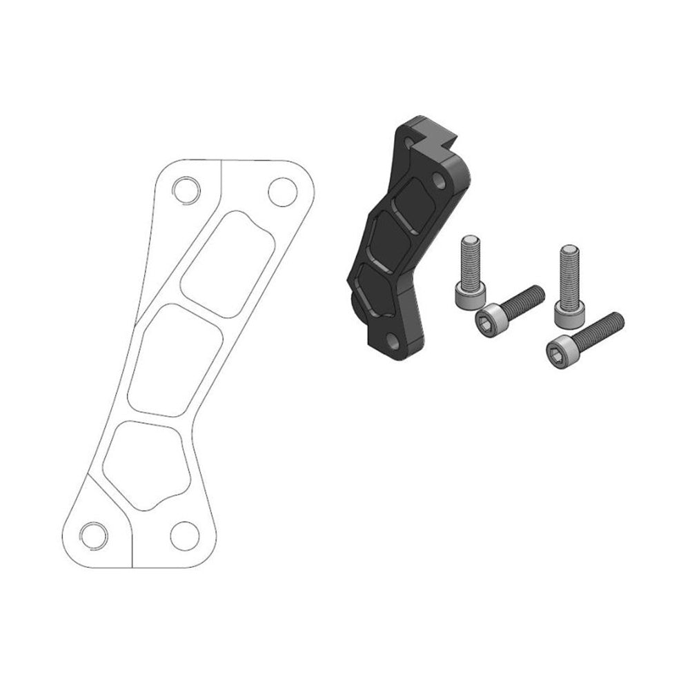 Moto-Master Caliper Adapter Bracket - Black Front 320mm (Supermoto Street)