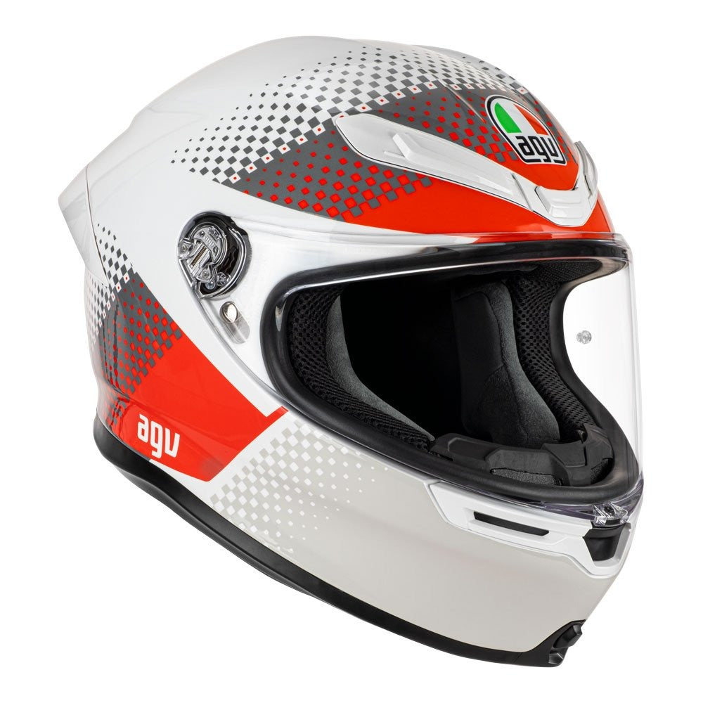 AGV K6 S -  FISION WHITE/RED/LIGHT GREY XL - 77-182-10