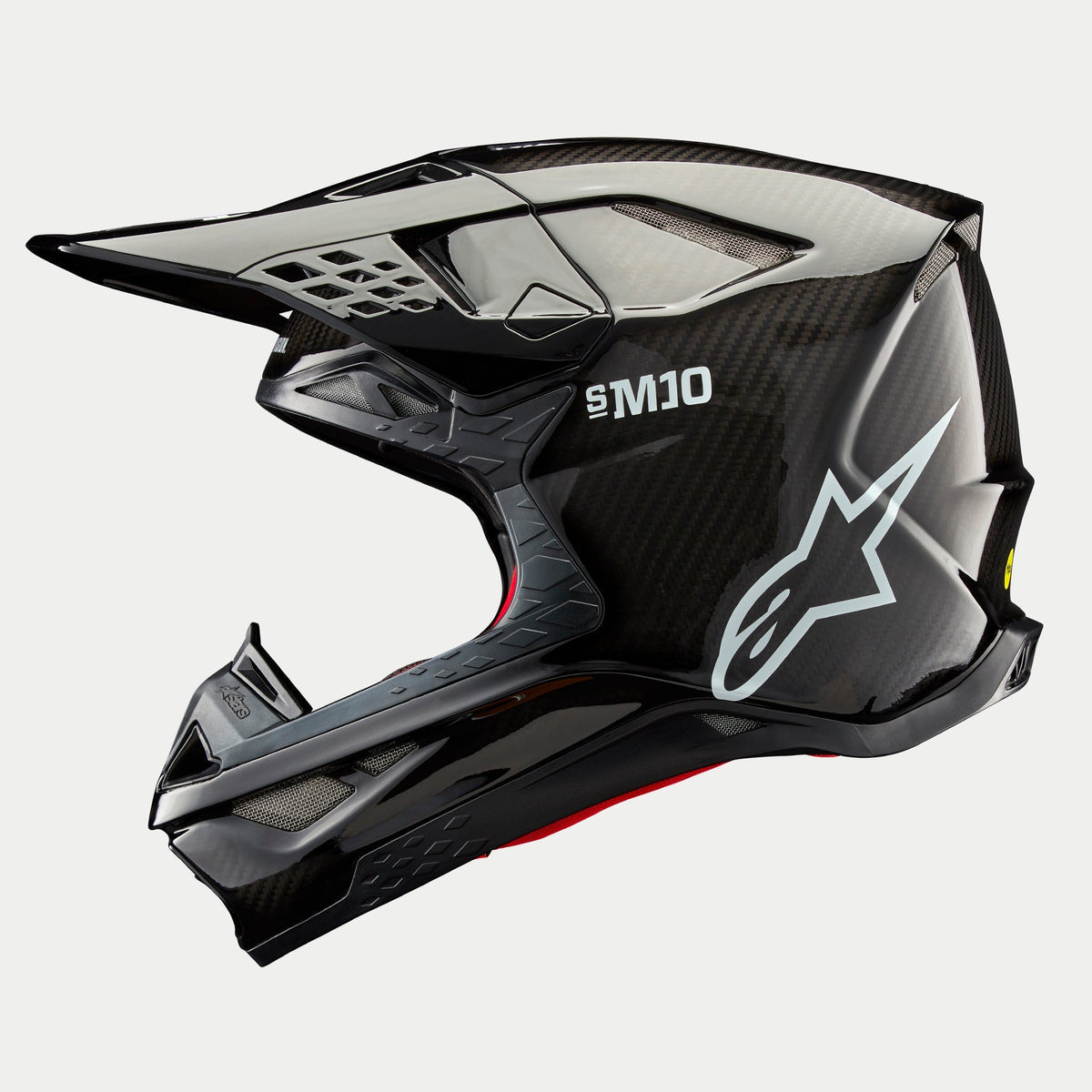 AS8307326 SUPERTECH SM10 FIM2 SOLID HELMET ECE 22.06 BLACK GLOSS CARBON