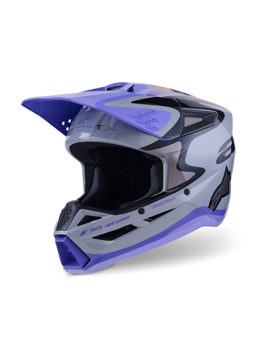AS8303126 (MX26) SM3 JETTSON YOUTH HELMET ECE06 GRAY PURPLE BLACK GLOSSY