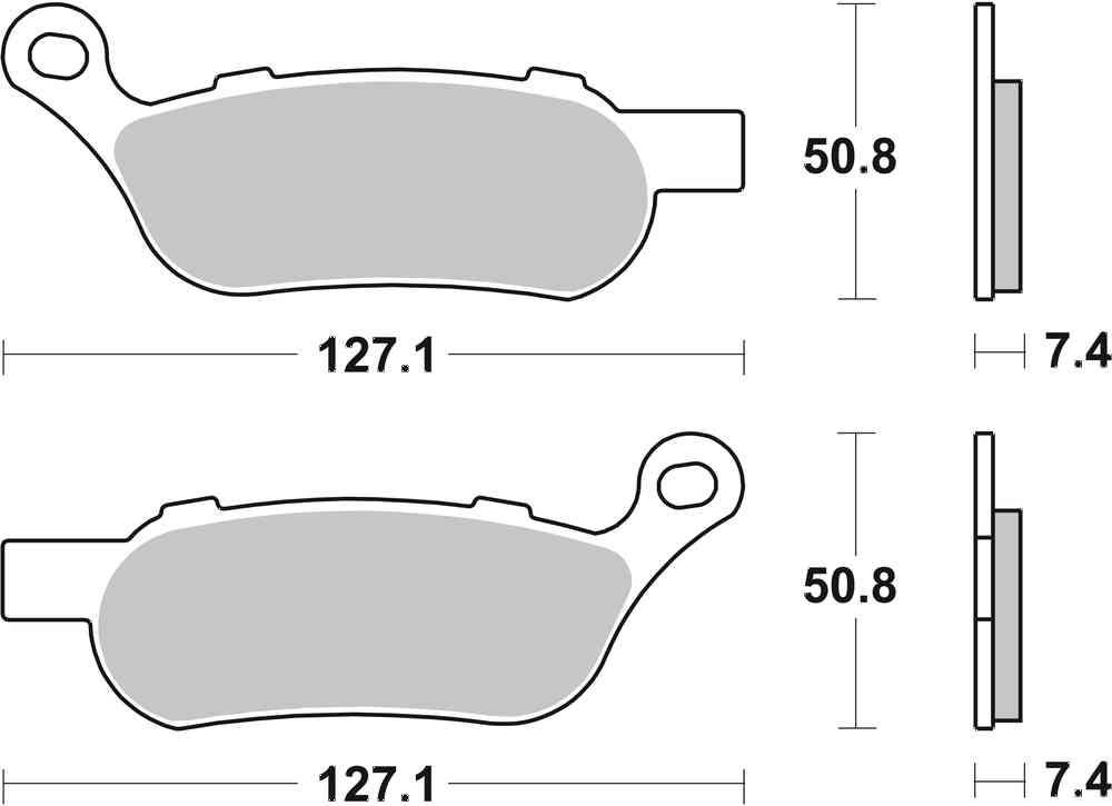 SBS FRICTION - Carbon Tech Rear H-D Brake Pads - 854H.CT-