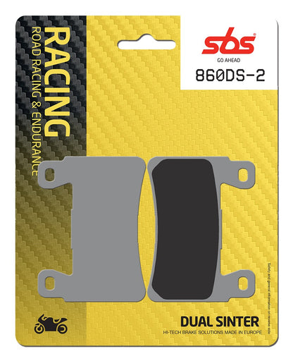 SBS FRICTION - Dual Sinter Front Racing Brake Pads - Moto2, 3 & WSBK SPEC - 860DS2-