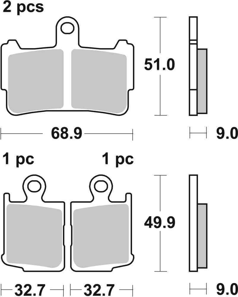 SBS FRICTION - Sinter Front Brake Pads - 869HS-